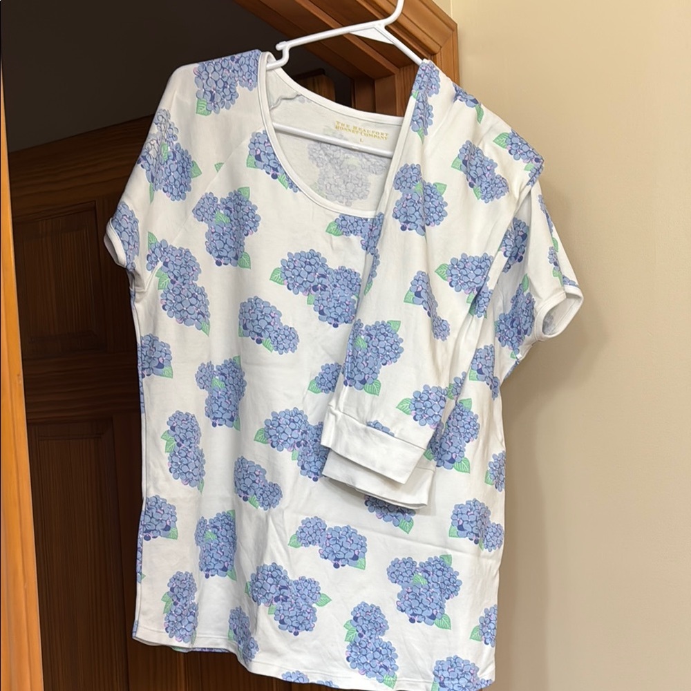 The Beaufort Bonnet Company Blue Floral Pajama Set